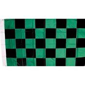 TCF 5X3 Checker Flag Black Green - Black Green / 5X3