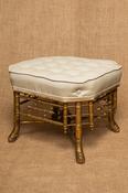 Antique Gilded Faux Bamboo Hexagonal Stool