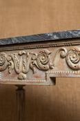 19th Century French Carved Wood Table with Marble top