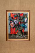 Oil &amp; Gouache -painting of Bouquet of flowers by  Jacqueline Fontaine