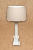 Creamware Corinthian Column Table Lamp - Pair with Shade
