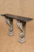 Modern Slim Console Table with Black Marble Top