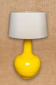 Ceramic Gourd Lamp in Vivid Yellow with Shade