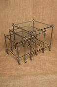 Vintage Silvered Metal Nest of 3 Tables