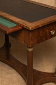 Mahogany Column Console Table with Leather Top