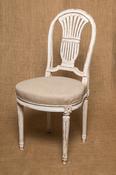 French Lyre Back Dining Chairs - Pair