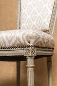 Carved French Chair upholstered in Jane Churchill Ikat
