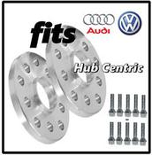 VW AUDI MERCEDES HubCentric Wheel Spacers + Bolts Kit - 5x100/112 57.1mm Centre image