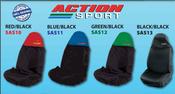 Pair of Action Sport Seat Covers Red Blue Black