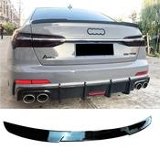 Audi A6 C8 Yrs 18 - 23 &amp; 23- on  on  Boot Lip Spoiler Gloss Black image