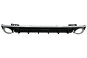 Audi A6 C8 S LIne Yrs 18 - 23 Rear Bumper Diffuser Valance W Exhaust Tips  Blk &amp; Silver