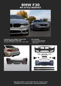 BMW 3 series F30 Yrs 11-18 M3 Bodykit, Front &amp; Rear Bumper &amp; Skirts