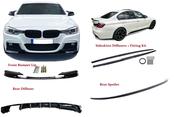 BMW F30 Yrs 12-18 Gloss Black M Performance Bumper Lip Kit
