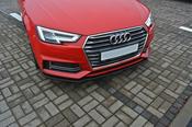 Audi A4 B9 Yrs 16-19 Maxton Design Gloss Black Front Bumper Lip Spoiler Splitter