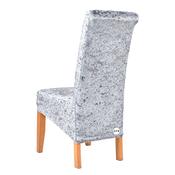 Silver Grey Crushed Velvet Chair Cover (L) image