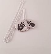 2 Stacked Circular Handprint Necklace image