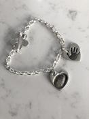 Hand &amp;amp; Fingerprint  2 Charm Bracelet image