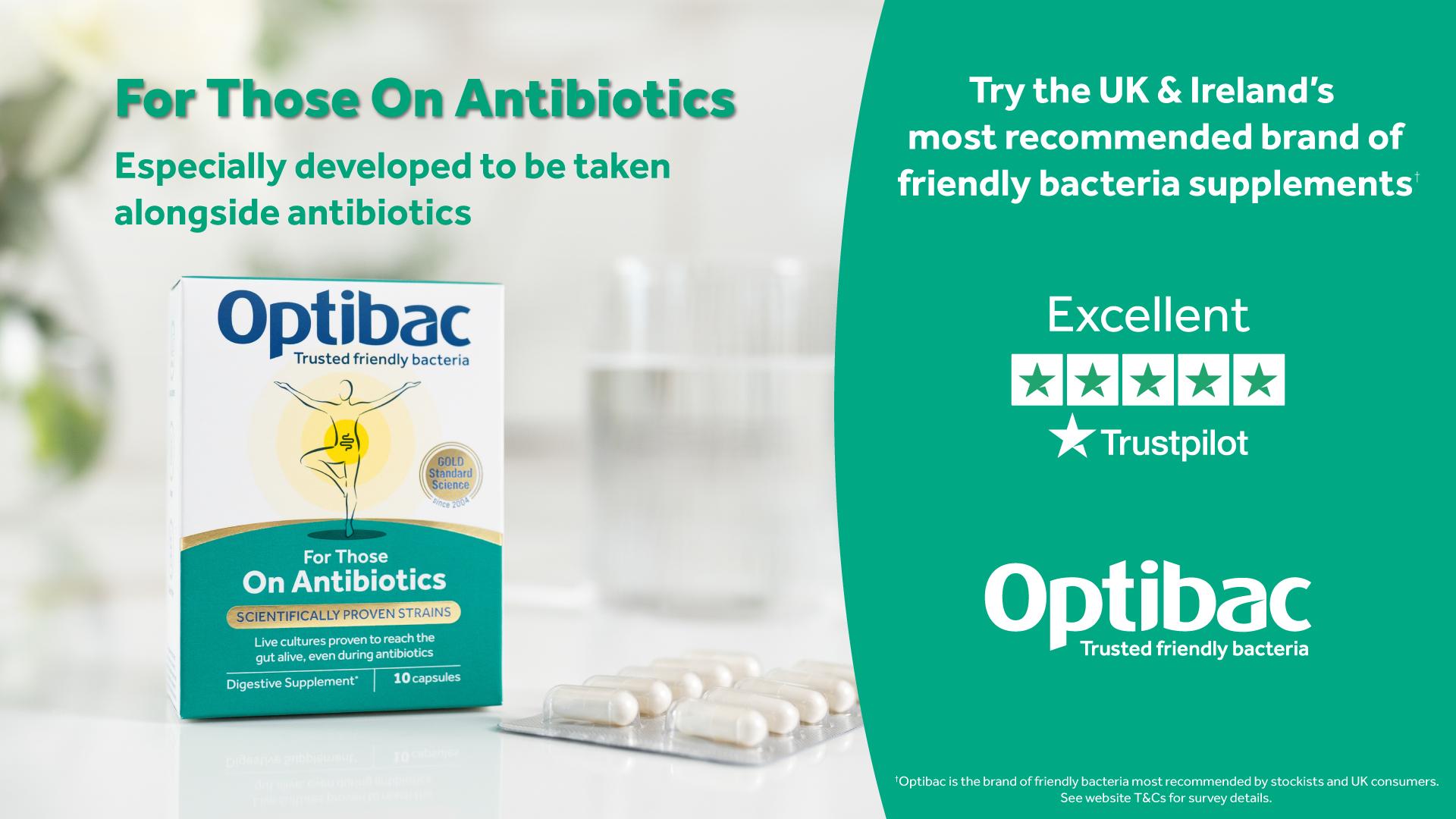 Optibac Probiotics For Those On Antibiotics - 10 Capsules, Digestive Supplement