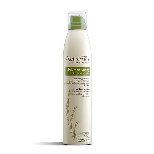 Aveeno Daily Moisturising After-Shower Mist 200ml - Nourishes Normal to Dry Skin, Clinically proven to seal in moisture for up to 48 hours, Suitable for sensitive skin, Unscented