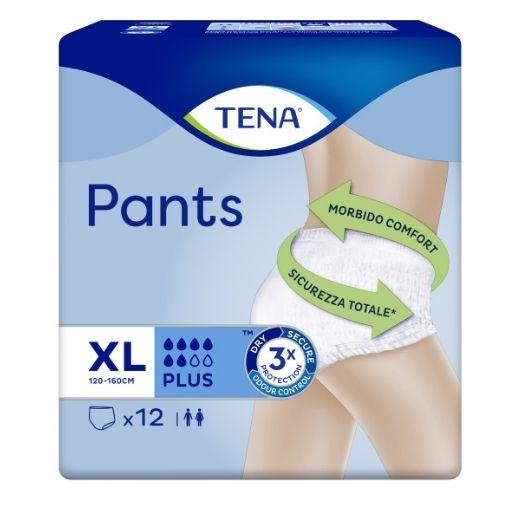 TENA Pants Plus XL 12pcs Unisex Incontinence Pants - Soft Comfort, Total Security, Odour Control