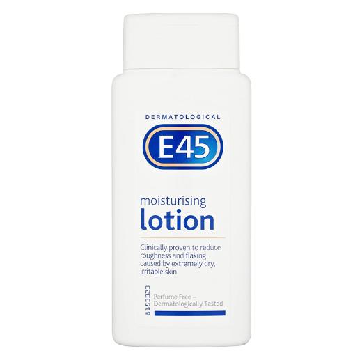 E45 Dermatological Moisturising Lotion, 200 ml, for Dry, Sensitive Skin, Perfume Free