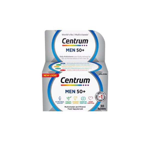 Centrum Men 50+ Multivitamin 30 Tablets - Supports Vitality, Immunity, Cognitive Function, Heart Function