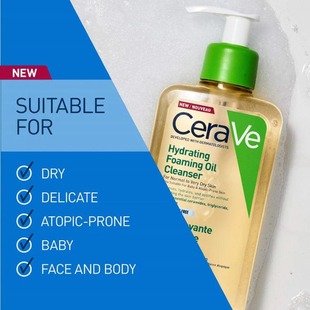 CeraVe Hydrating Foaming Oil Cleanser 236ml for Normal to Very Dry Skin, Fragrance Free