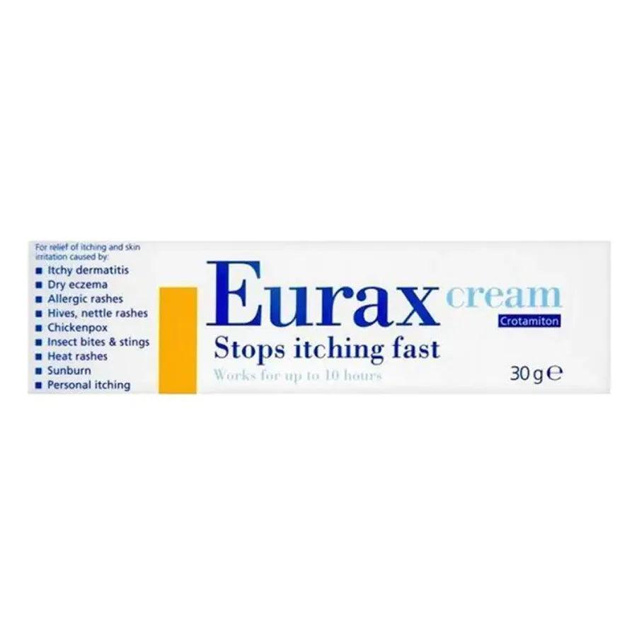 Eurax Cream for Itching, Dermatitis, Eczema, Rashes - 30g - Stops Itching Fast