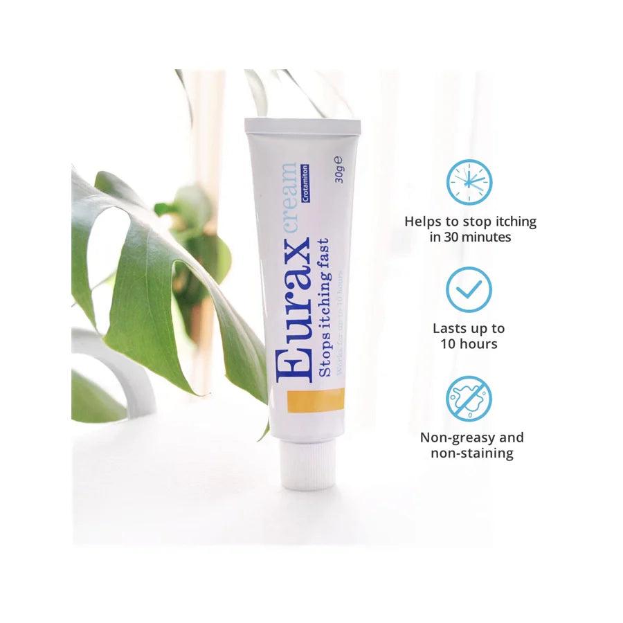 Eurax Cream for Itching, Dermatitis, Eczema, Rashes - 30g - Stops Itching Fast