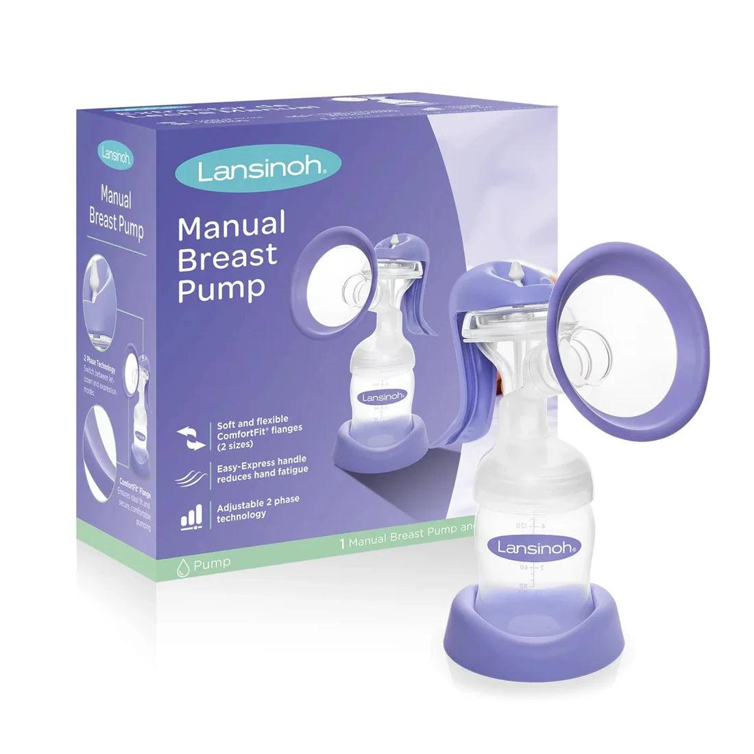 Lansinoh Manual Breast Pump - Easy to use, Gentle pumping, Ergonomic handle, Lightweight, BPA Free