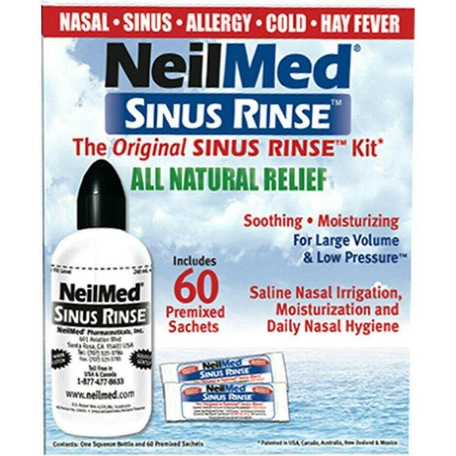 NeilMed Sinus Rinse Kit 60 Sachets All Natural Relief Soothing Moisturizing