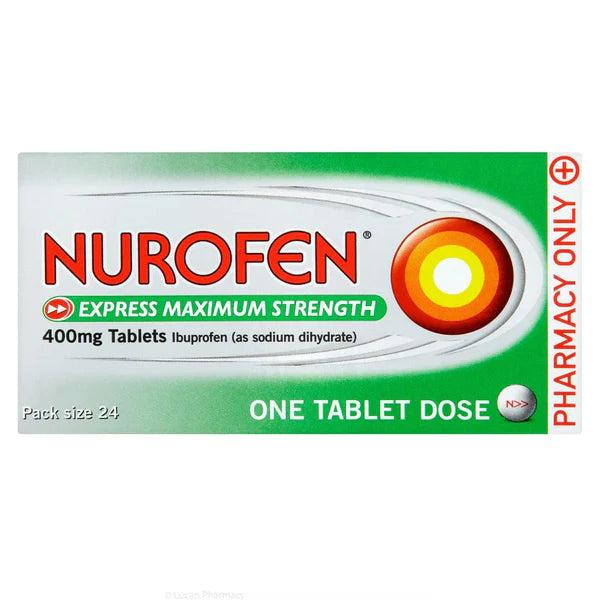 Nurofen Express Maximum Strength 400mg Tablets 24 Pack Ibuprofen