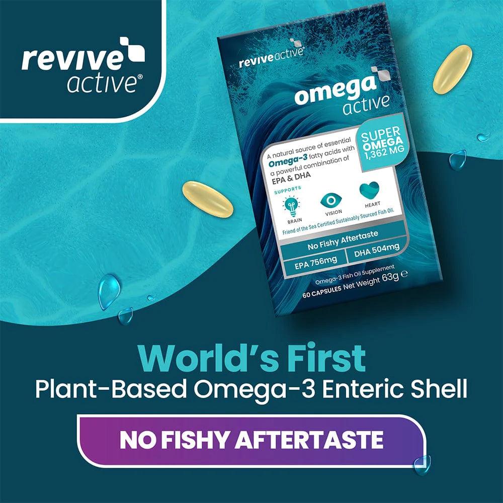 Revive Active Omega Active Omega-3 Fish Oil Supplement 60 Capsules EPA 756mg DHA 504mg Brain Vision Heart