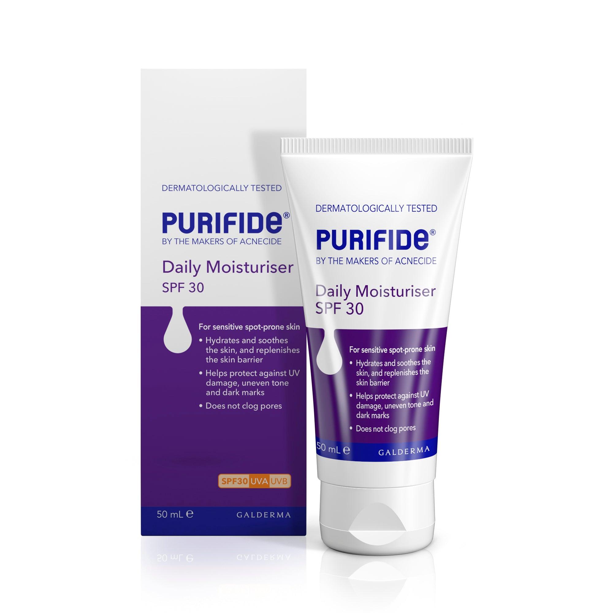 Purifide Daily Moisturiser SPF 30 50ml for Sensitive Spot-Prone Skin