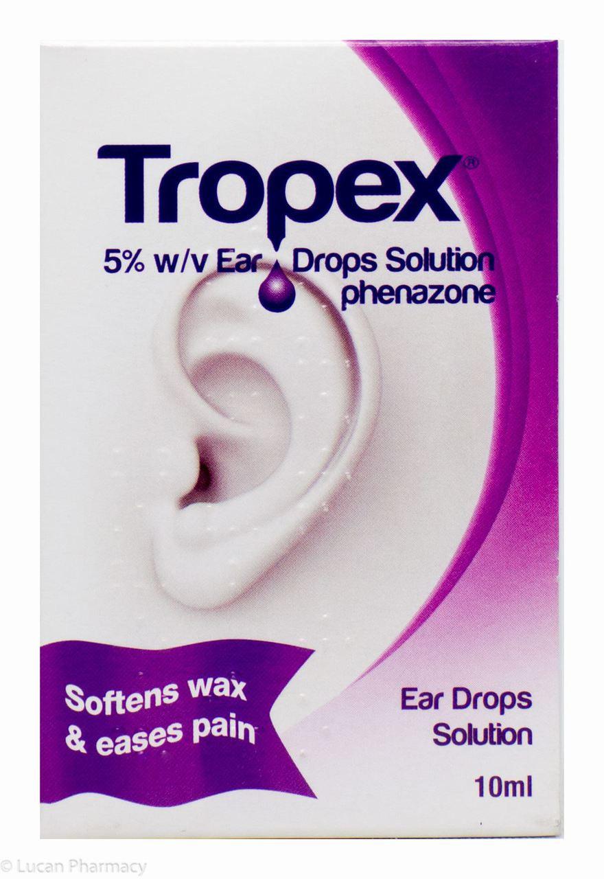 Tropex Ear Drops Solution 10ml Phenazone Softens wax & eases pain