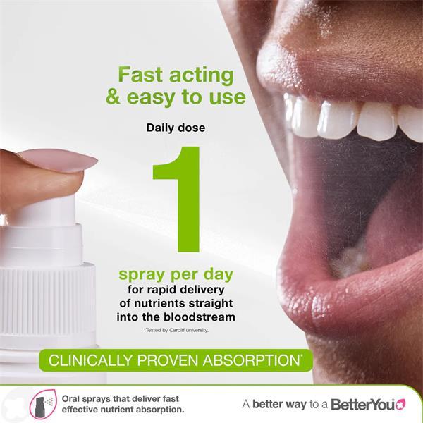 Better You D3000 Vitamin D Oral Spray 15ml - Natural Peppermint Flavor