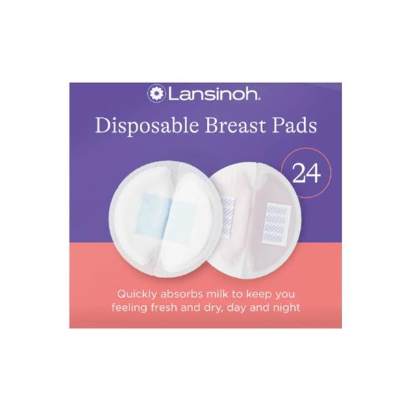 Lansinoh Disposable Nursing Pads 24 Count - Ultra slim, absorbent, stay-dry lining