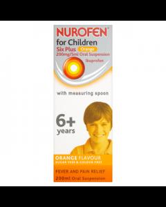 Nurofen for Children 6+ Orange Flavor Ibuprofen Oral Suspension 200ml Fever and Pain Relief