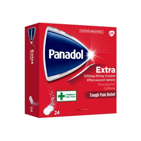 Panadol Extra Soluble Tablets 500mg/65mg 24 Pack Pain Relief
