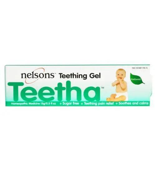 Nelsons Teetha Teething Gel 15g - Relief of teething pain, Sore and tender gums, flushed cheeks and dribbling