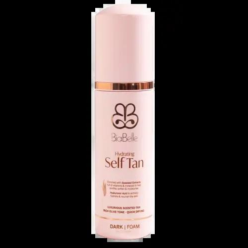 BiaBelle Hydrating Self Tan Dark Foam 150ml with Seaweed Extracts, Hyaluronic Acid, Olive Tone, Quick Drying, Streak Free