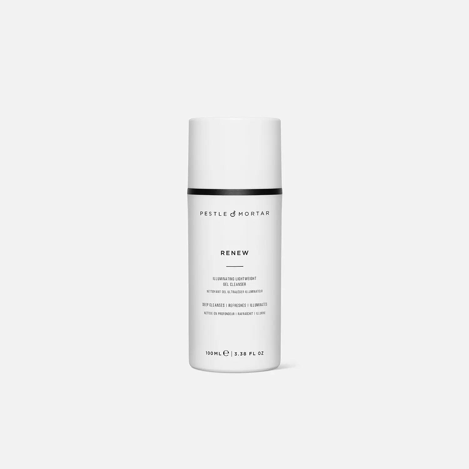 PESTLE & MORTAR RENEW Gel Cleanser 100ml - Illuminating, Lightweight, Deep Cleanses, Refreshes, Illuminates