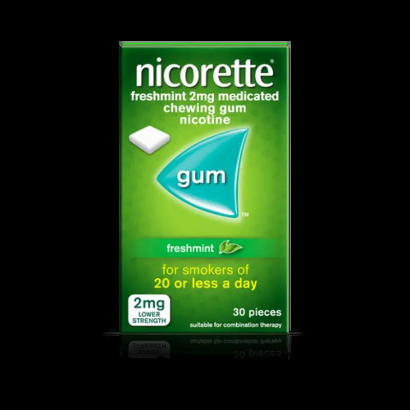 Nicorette Freshmint 2mg Nicotine Gum (30) - Medicated Chewing Gum