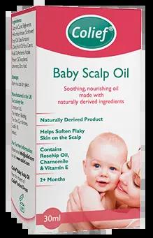 Colief Baby Scalp Oil 30ml Soothing, nourishing oil, Naturally Derived Product, Helps Soften Flaky Skin on the Scalp, Contains Rosehip Oil, Chamomile & Vitamin E