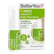 Better You D3000 Vitamin D Oral Spray 15ml - Natural Peppermint Flavor