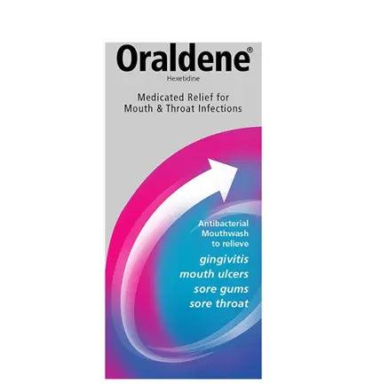 Oraldene Antibacterial Mouthwash for gingivitis, mouth ulcers, sore gums, sore throat - 200ml