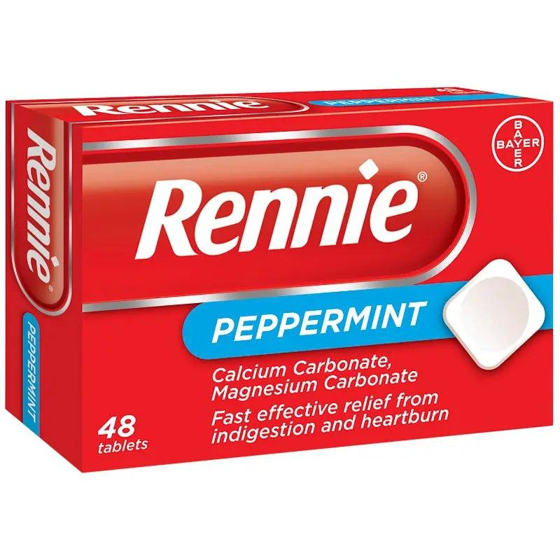 Rennie Peppermint Chewable Tablets 48 - Fast effective relief from indigestion and heartburn