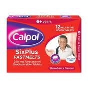 Calpol Six Plus Fastmelts 250mg 12 Tablets image