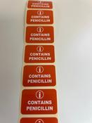 'Contains Penicillin' Label (Roll)