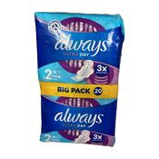 Always Ultra Day Long Duo Sanitary Towels With Wings Size 2 20's image